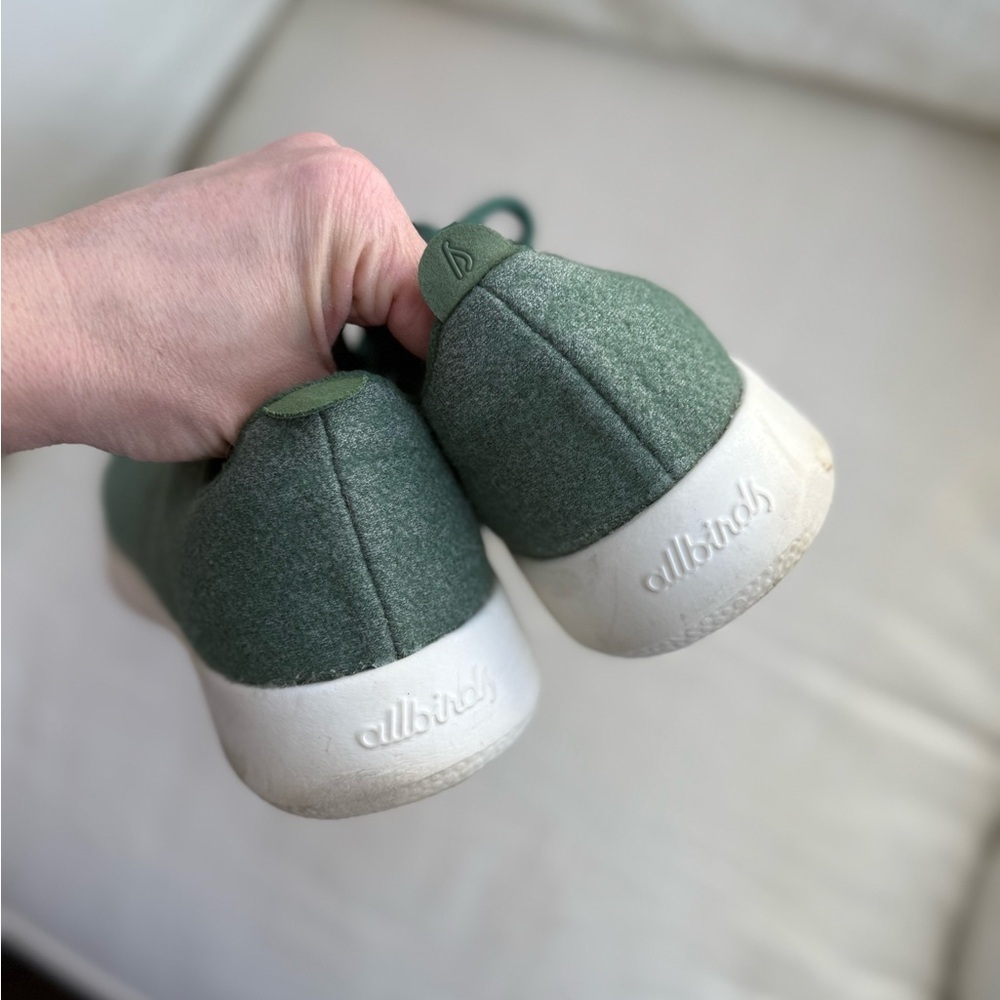 Allbirds Wool Runners merino wool color green lace up sneakers size 8 - Picture 7 of 8